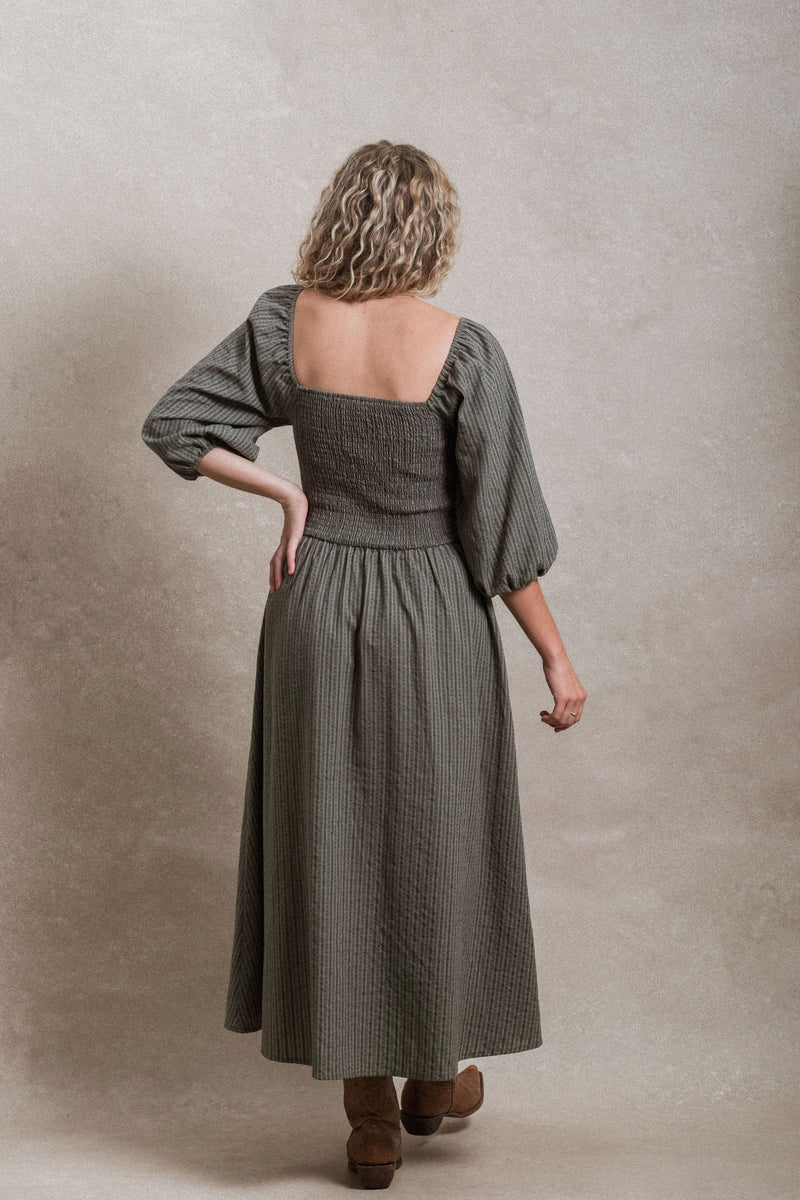 Hartselle Dress - Striped Green