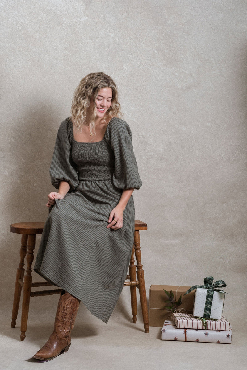 Hartselle Dress - Striped Green