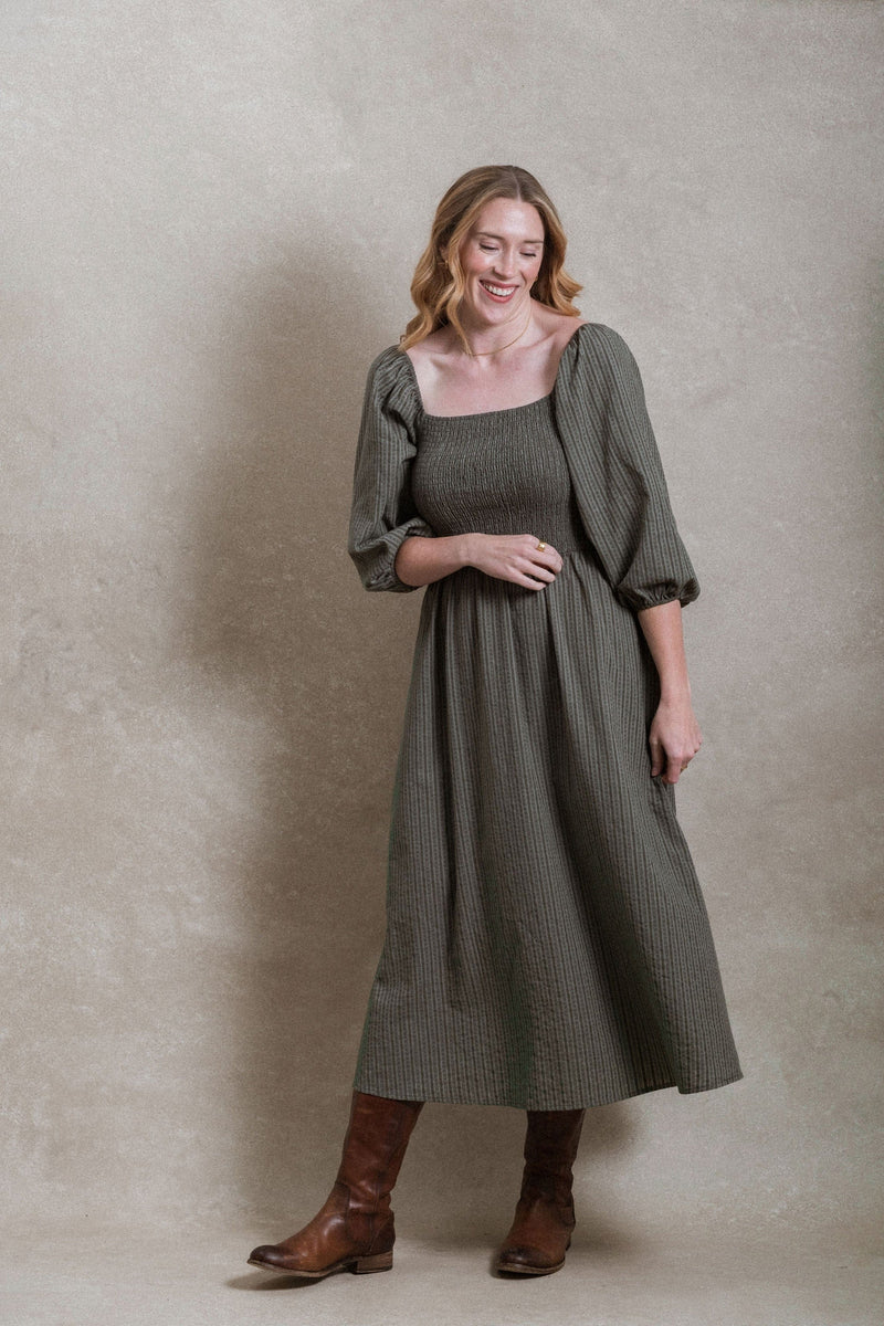 Hartselle Dress - Striped Green