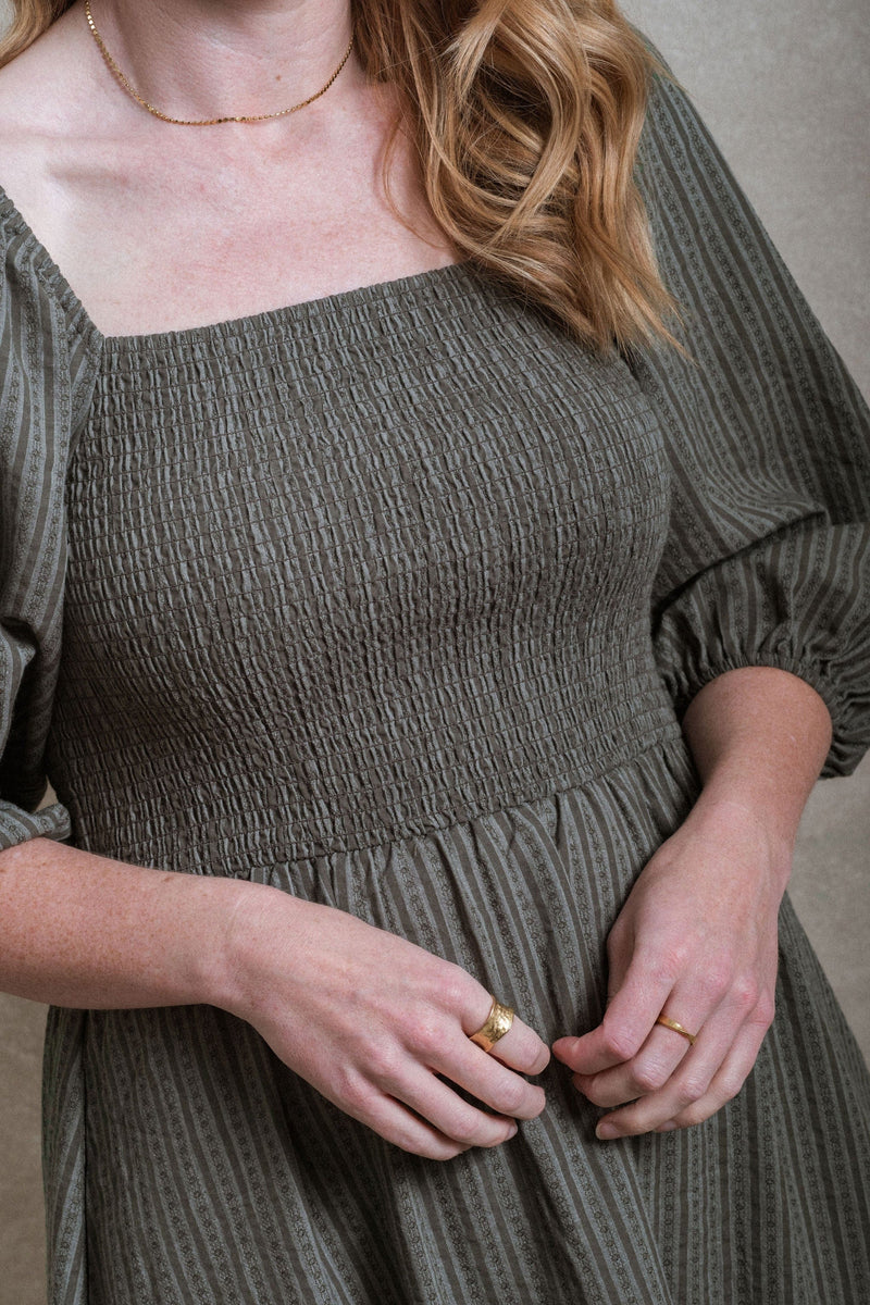 Hartselle Dress - Striped Green