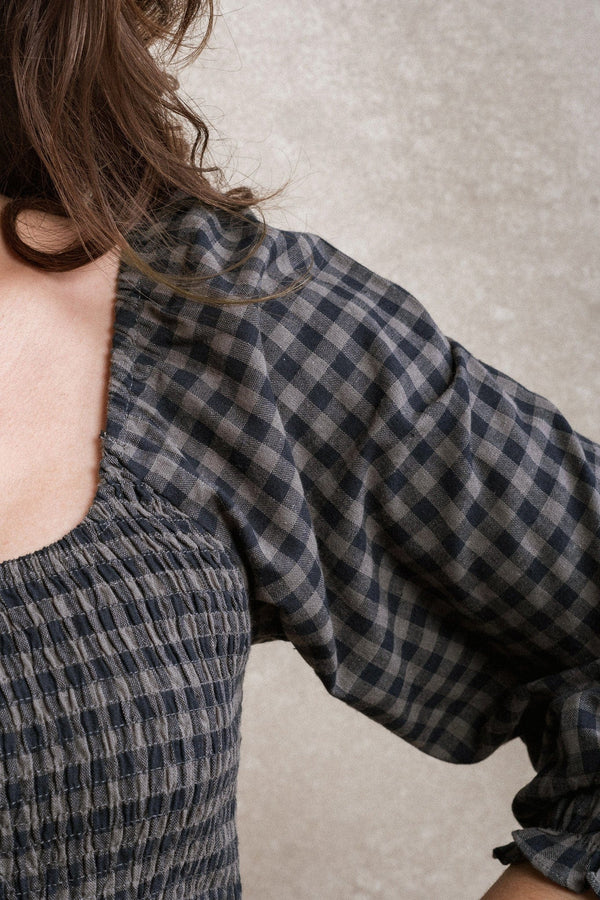 Gianna Dress - Blue Gingham