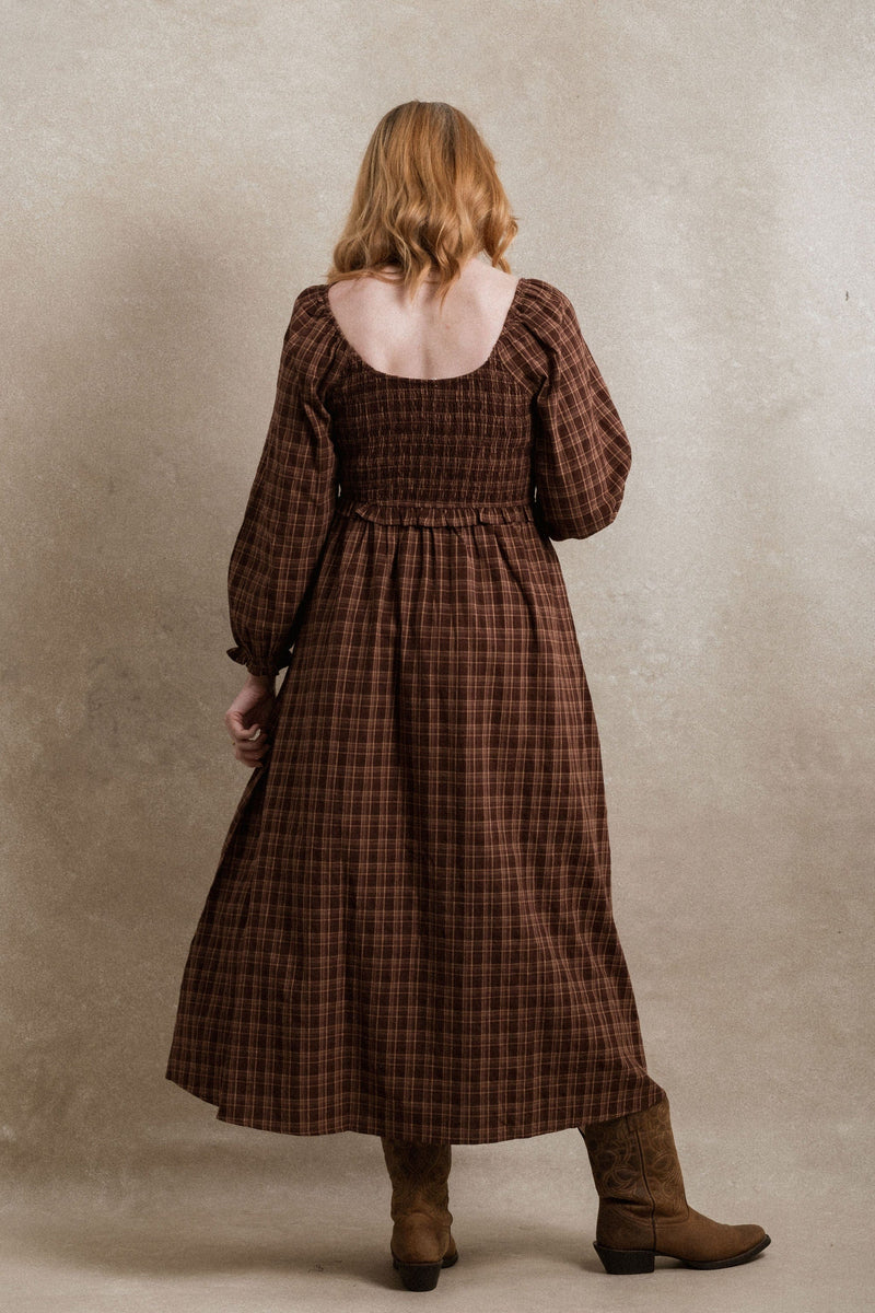 Gianna Dress - Plum Plaid