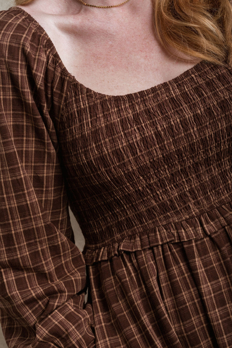 Gianna Dress - Plum Plaid