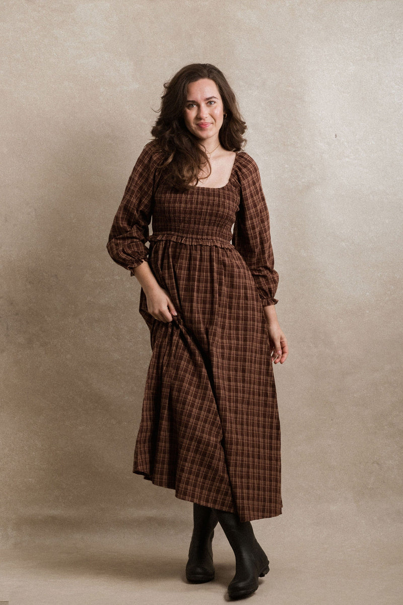Gianna Dress - Plum Plaid