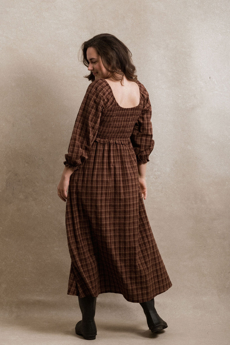 Gianna Dress - Plum Plaid