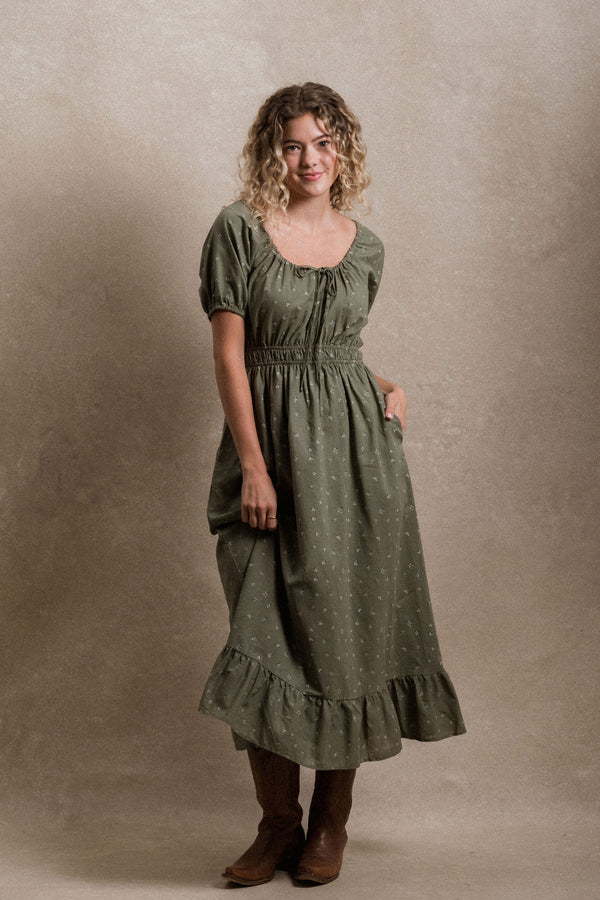 Spring Hill Dress - Sage Floral