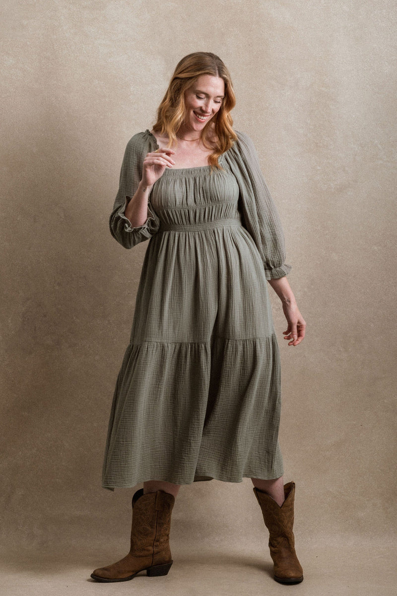 Angela Dress - Dusty Sage