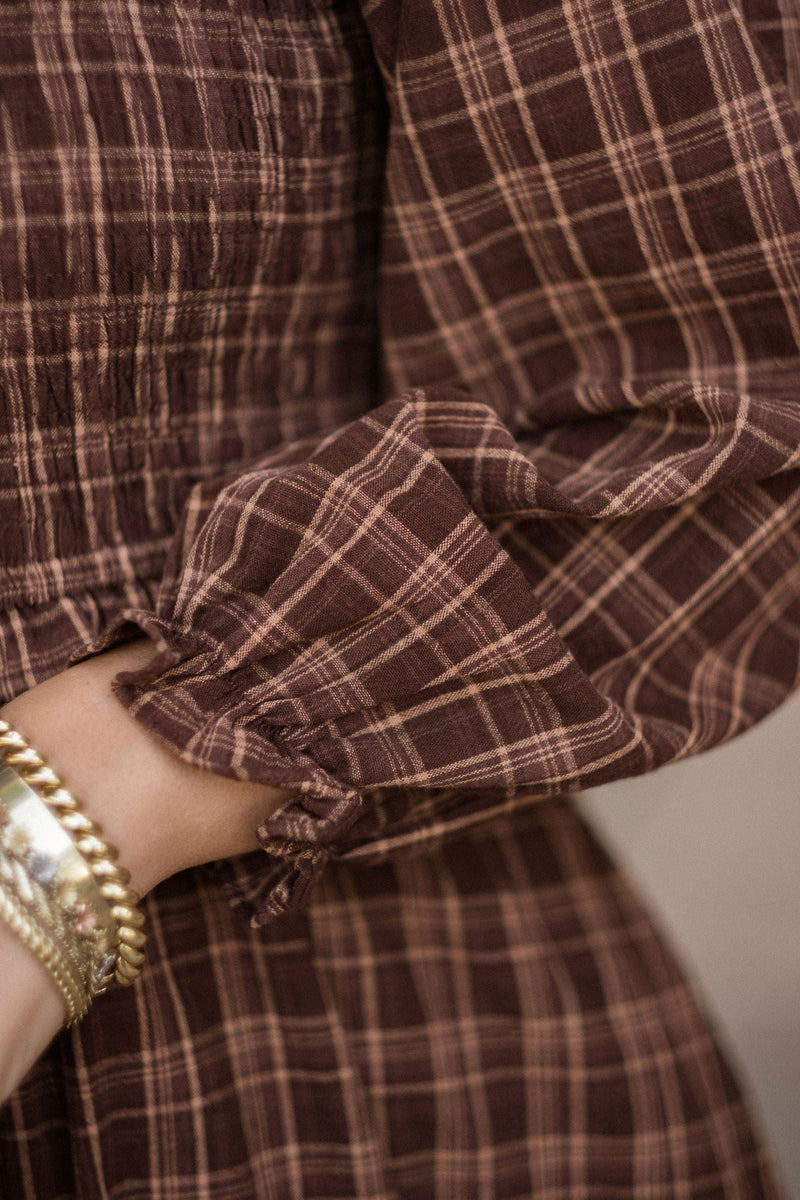 Gianna Dress - Plum Plaid