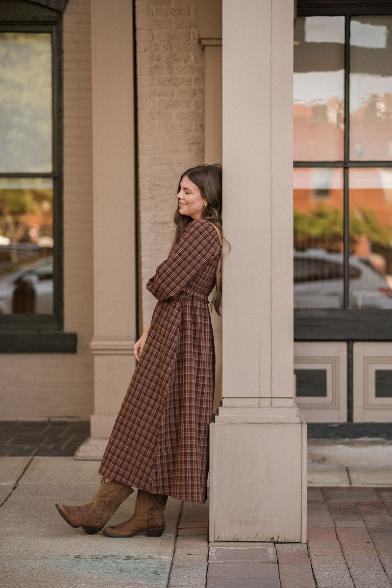 Gianna Dress - Plum Plaid