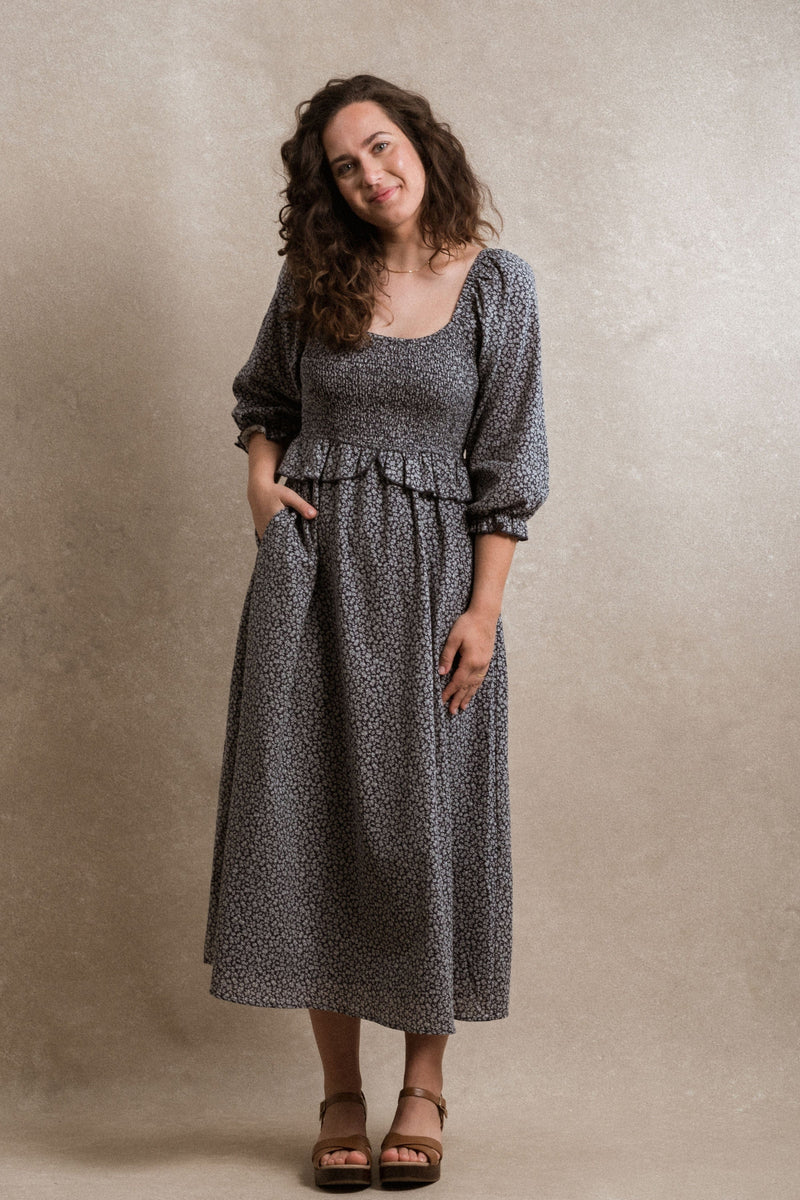 Etta Dress - Navy Floral