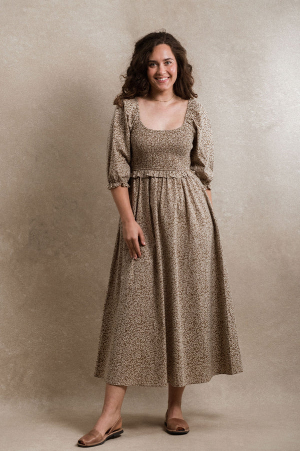 Cape Town Dress - Brown Floral