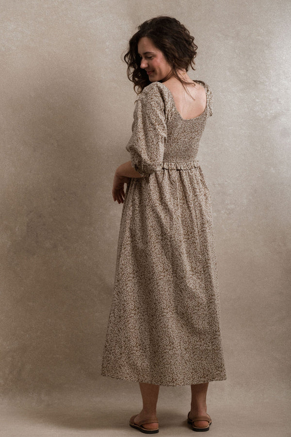 Cape Town Dress - Brown Floral
