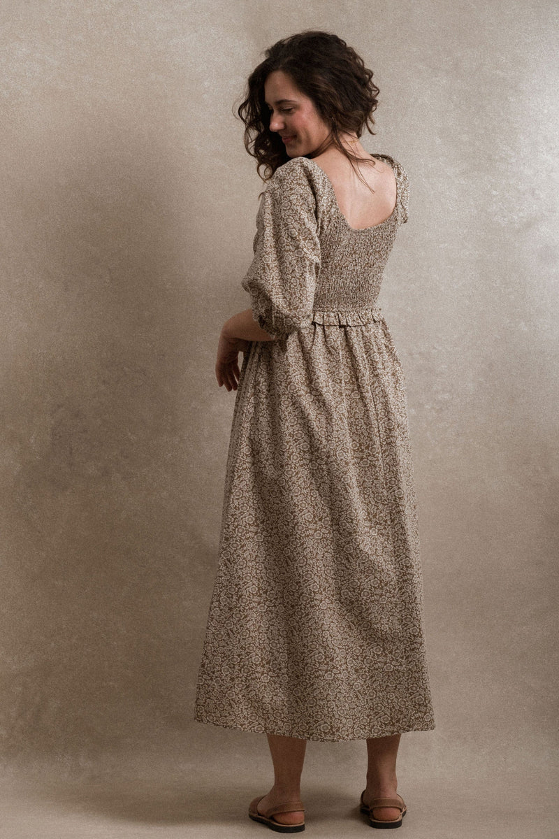 Cape Town Dress - Brown Floral