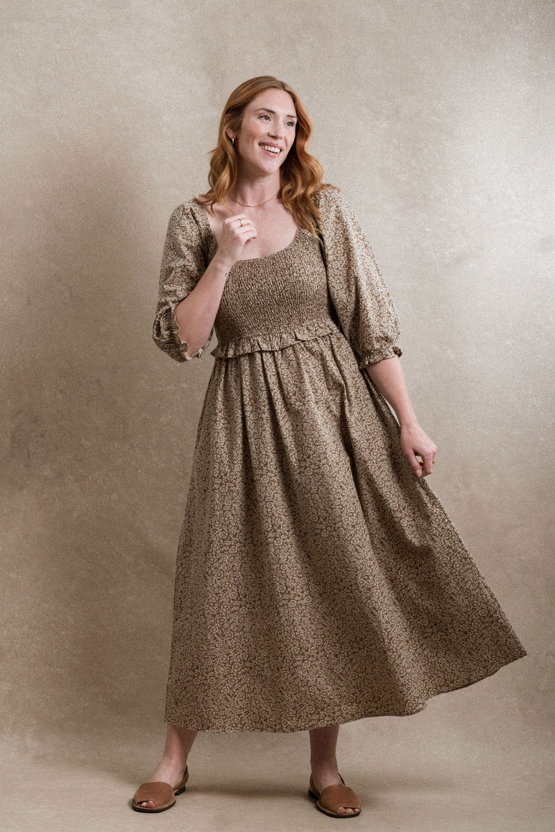 Cape Town Dress - Brown Floral
