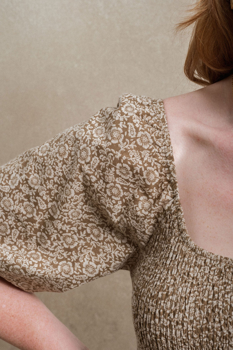 Cape Town Dress - Brown Floral