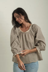 Pendleton Blouse - Floral Gingham
