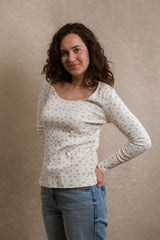 Mallory Long Sleeve - Cream Floral