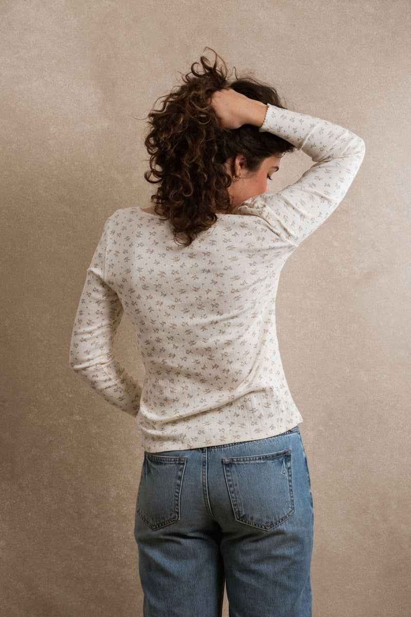 Mallory Long Sleeve - Cream Floral
