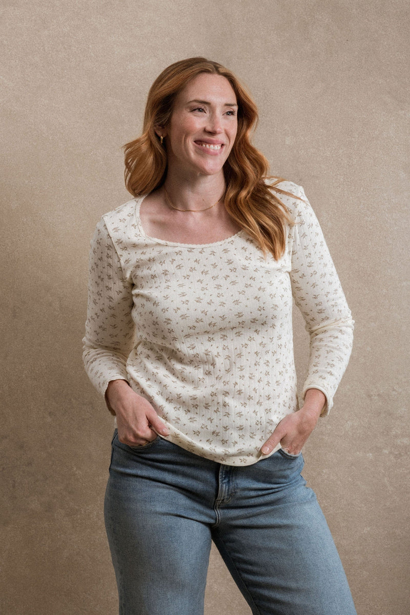 Mallory Long Sleeve - Cream Floral