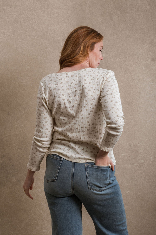 Mallory Long Sleeve - Cream Floral