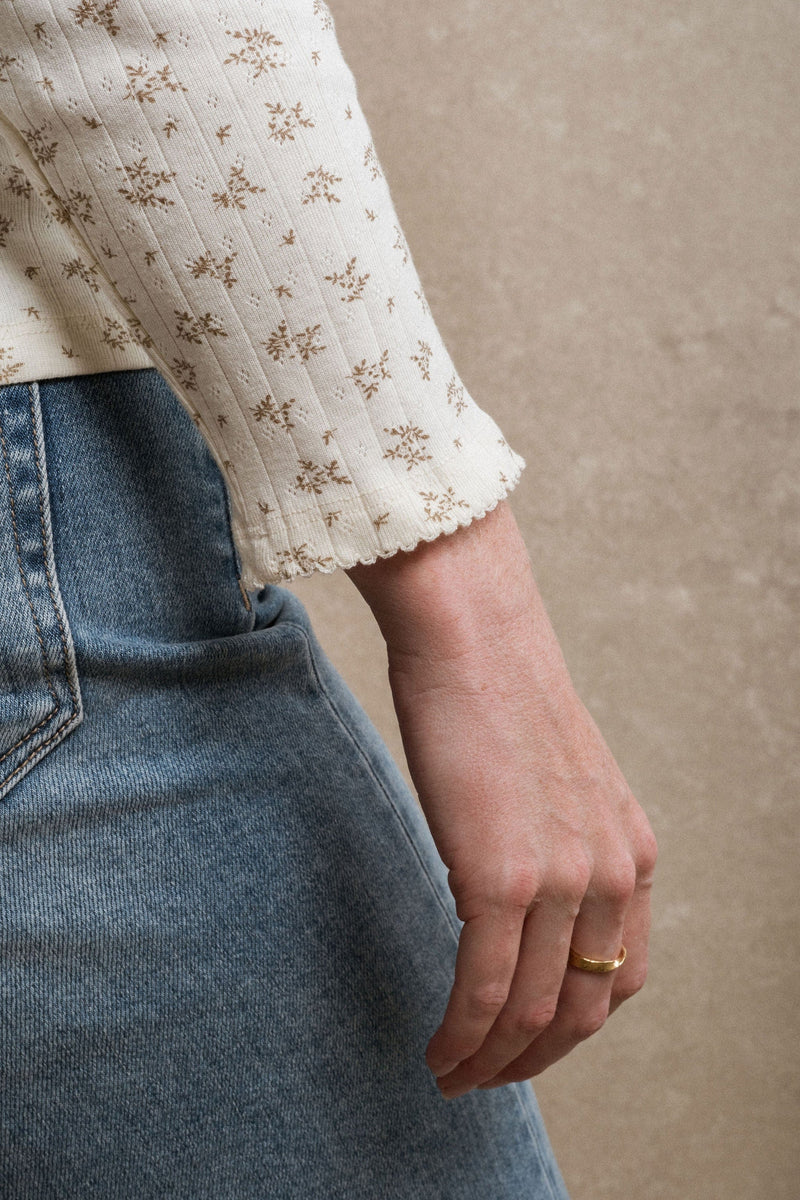 Mallory Long Sleeve - Cream Floral