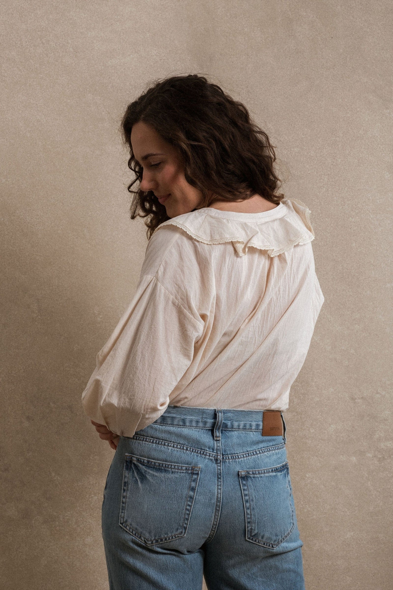 トップス mame kuroguchi Wool ette Blouse Crochet Sleeve Criss Cross Blouse – New York & Company