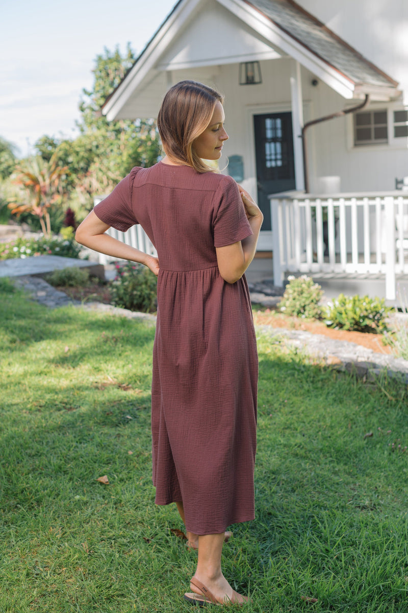 Fall River Dress - Dusty Burgundy