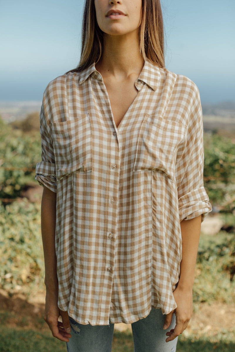 Madison Button Down - Honey Brown