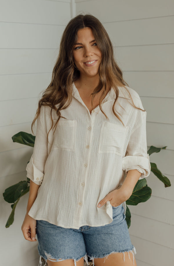 Parrish Button Down - Cream