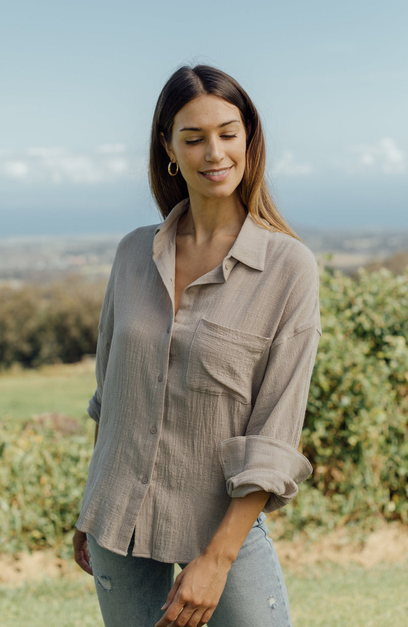 Boston Button Down - Tan