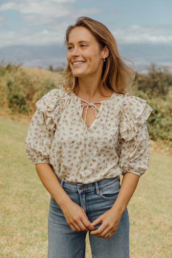 Sierra Blouse - Blush Floral
