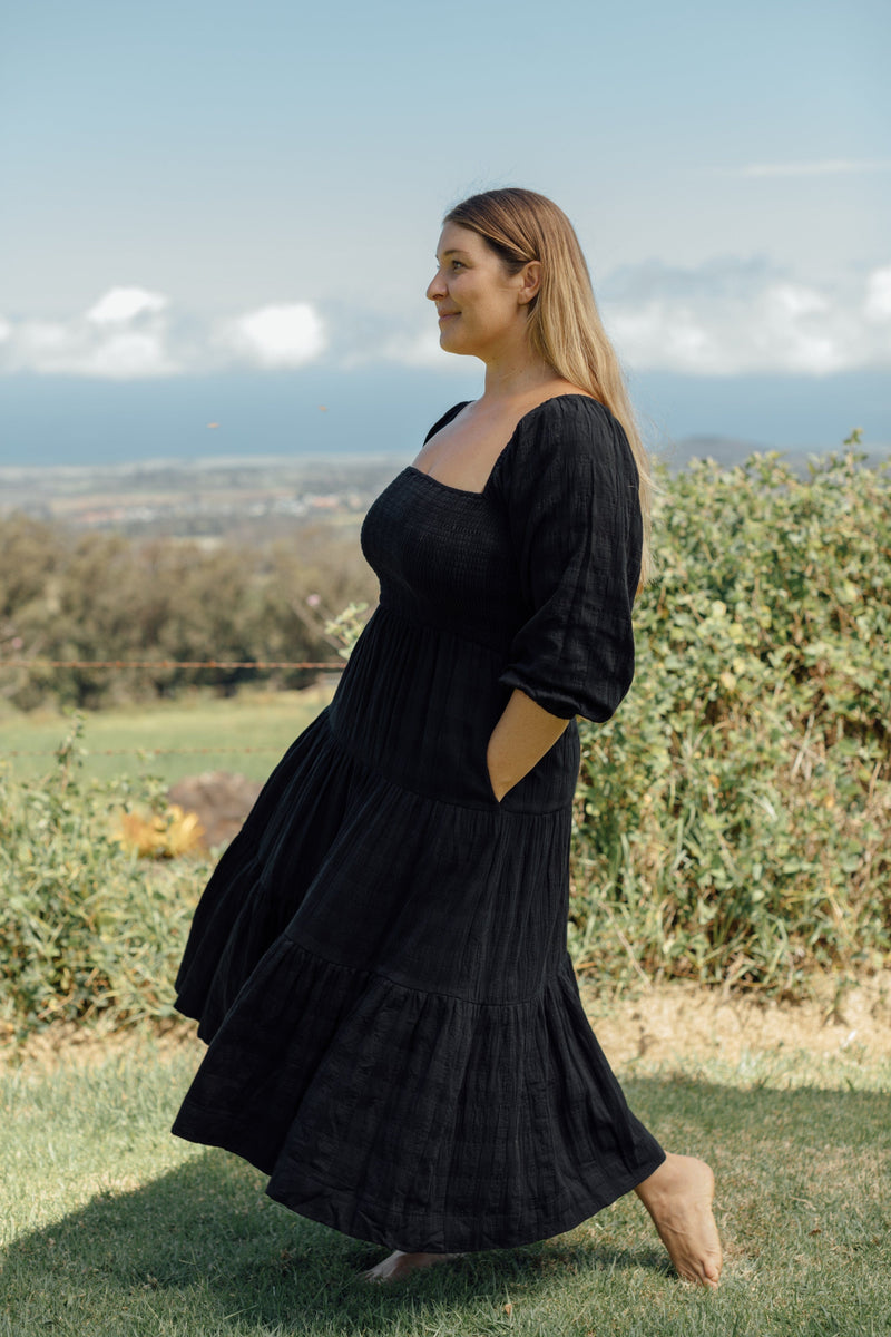 Vermont Dress - Black Gingham