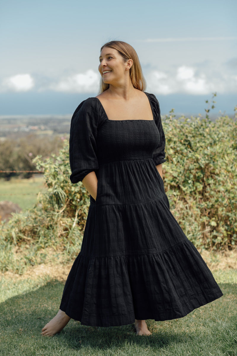 Vermont Dress - Black Gingham