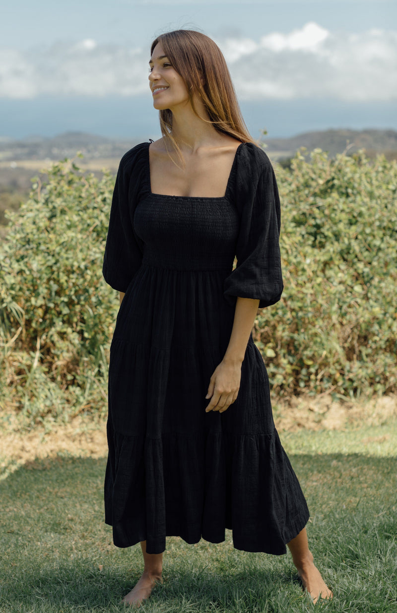 Vermont Dress - Black Gingham