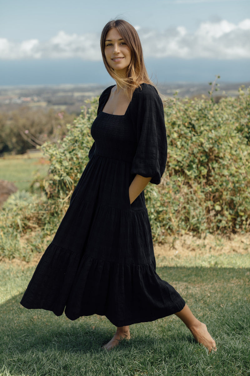 Vermont Dress - Black Gingham