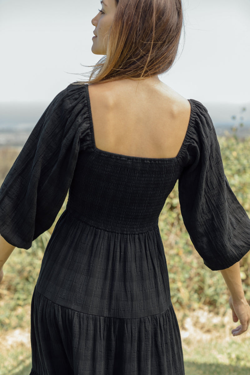 Vermont Dress - Black Gingham