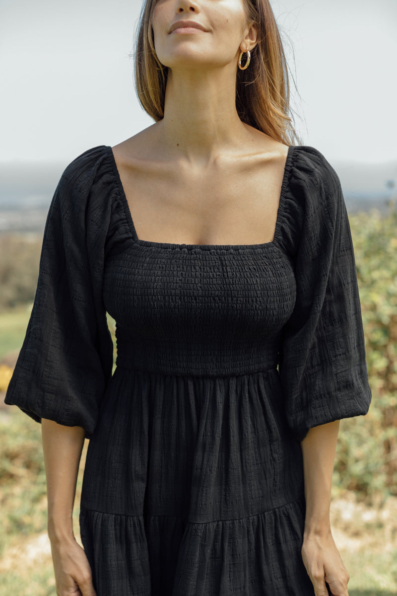 Vermont Dress - Black Gingham
