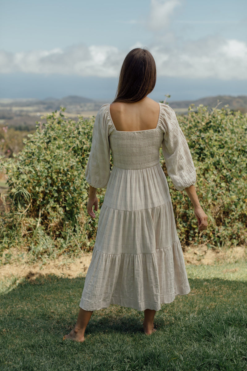 Vermont Dress - Beige Gingham