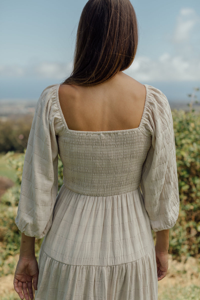 Vermont Dress - Beige Gingham