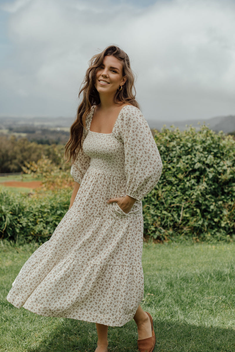 Vermont Dress - Cream Floral