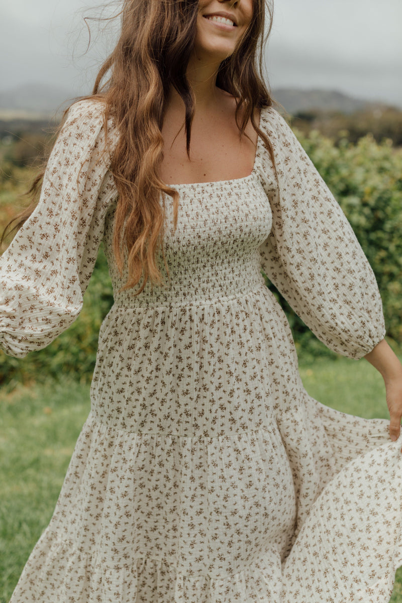 Vermont Dress - Cream Floral