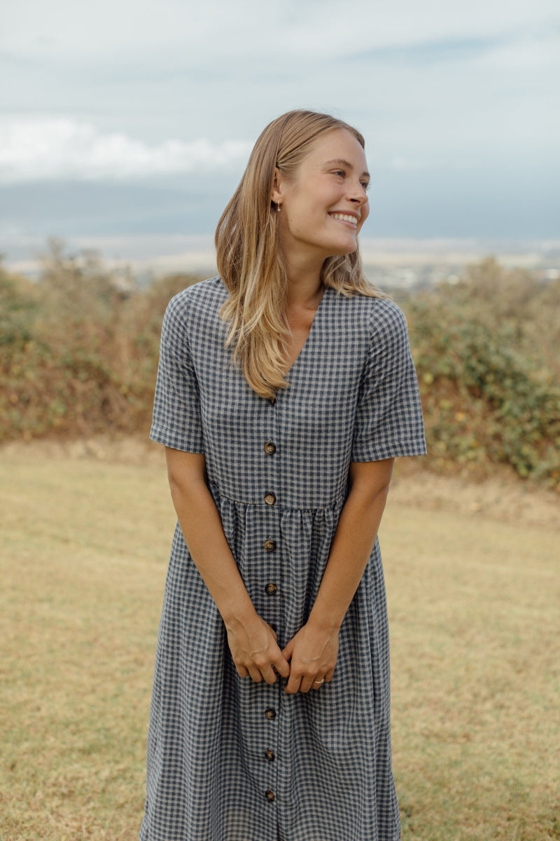 Austria Dress - Blue Gingham