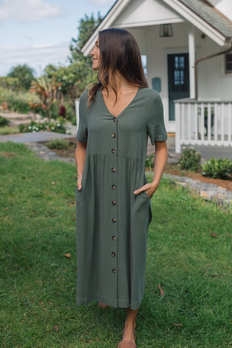 Austria Dress - Dusty Olive