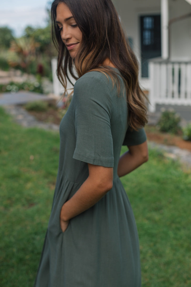 Austria Dress - Dusty Olive
