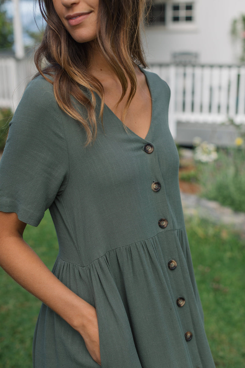 Austria Dress - Dusty Olive