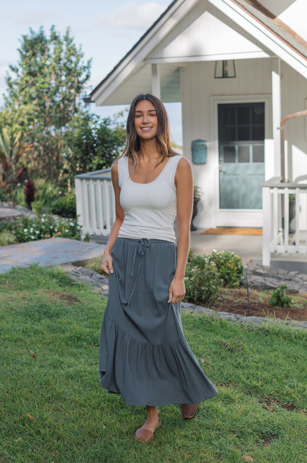 Charleston Skirt - Dusty Blue