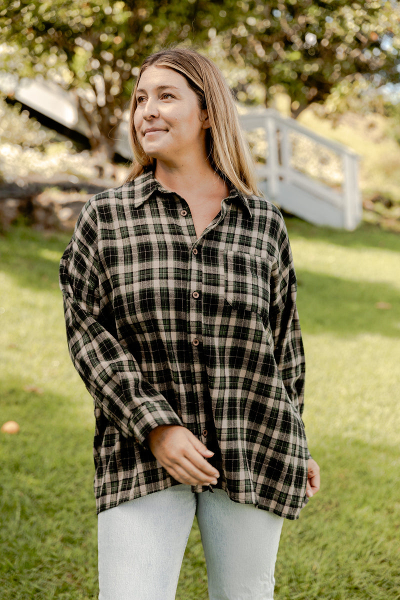 Brooks Button Down - Forest Plaid