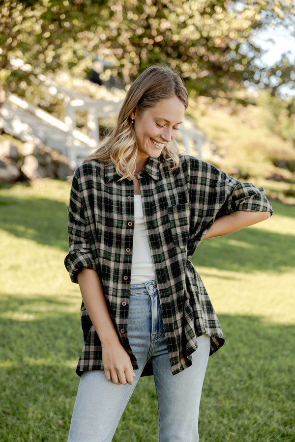 Brooks Button Down - Forest Plaid