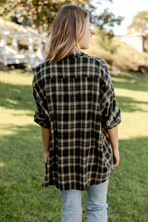 Brooks Button Down - Forest Plaid