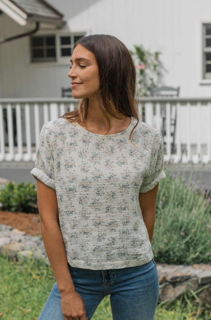 Marion Top -  Winter Floral